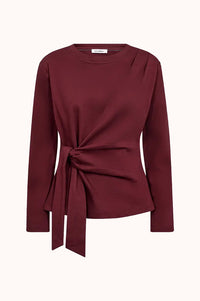 OrianeCC LS Pleat Tie - Wine Red