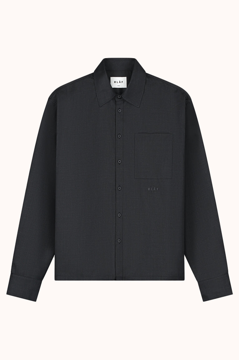 WOOL BLEND BOXY LS SHIRT
