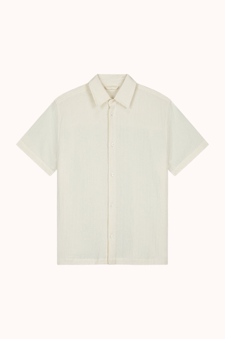 TEXTURED STRIPE BOXY - Ecru
