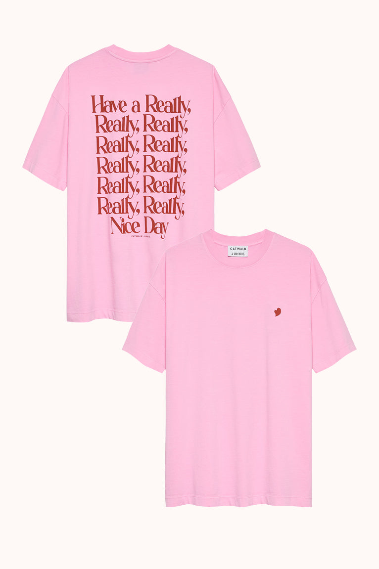 Oversized graphic Tshirt - Soft pink