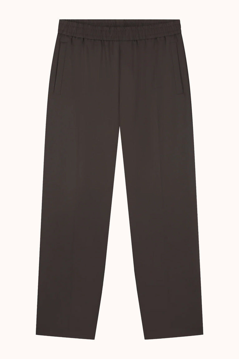 Slim Elasticated Pant - Chocolate Plum