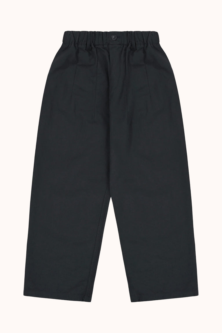 PINTUCK WIDE CHINO PANTS - NAVY