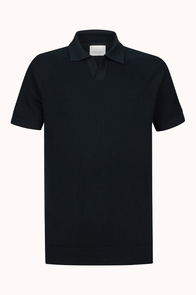 Navy rib polo