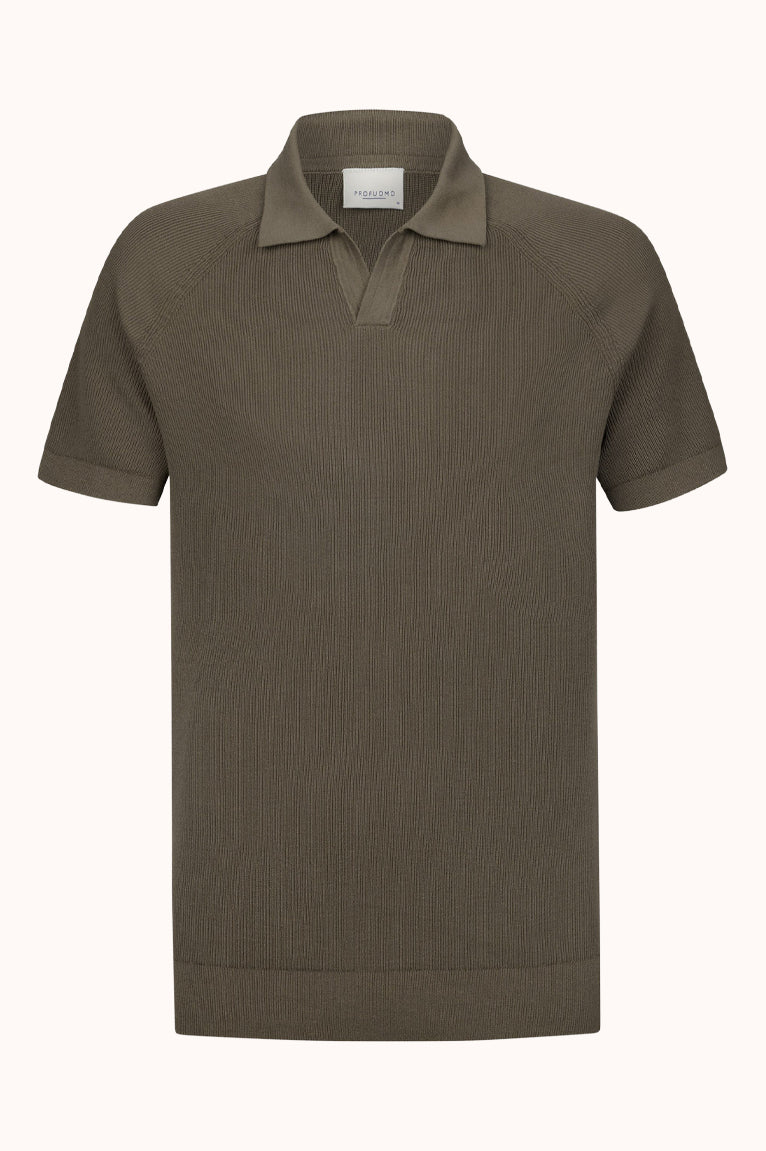 POLO OPEN COLLAR SS L BROWN