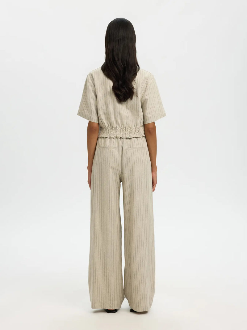 SLFMARIAM MW WIDE LINEN BLEND PANT