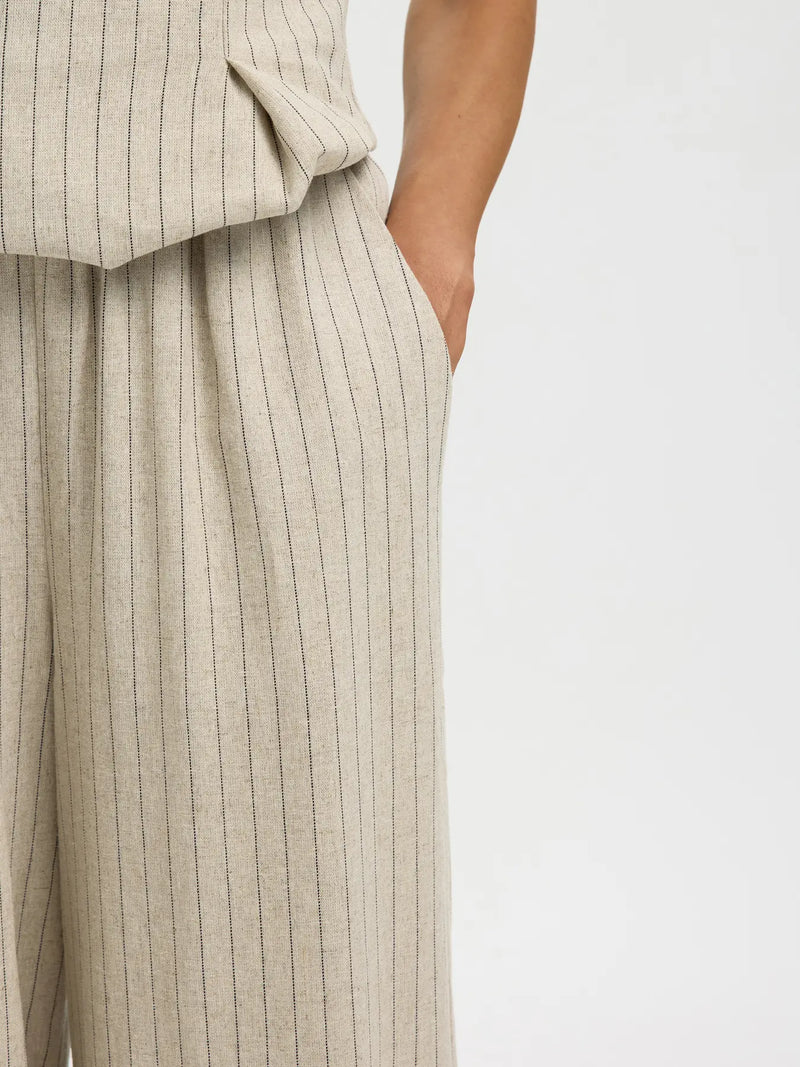 SLFMARIAM MW WIDE LINEN BLEND PANT