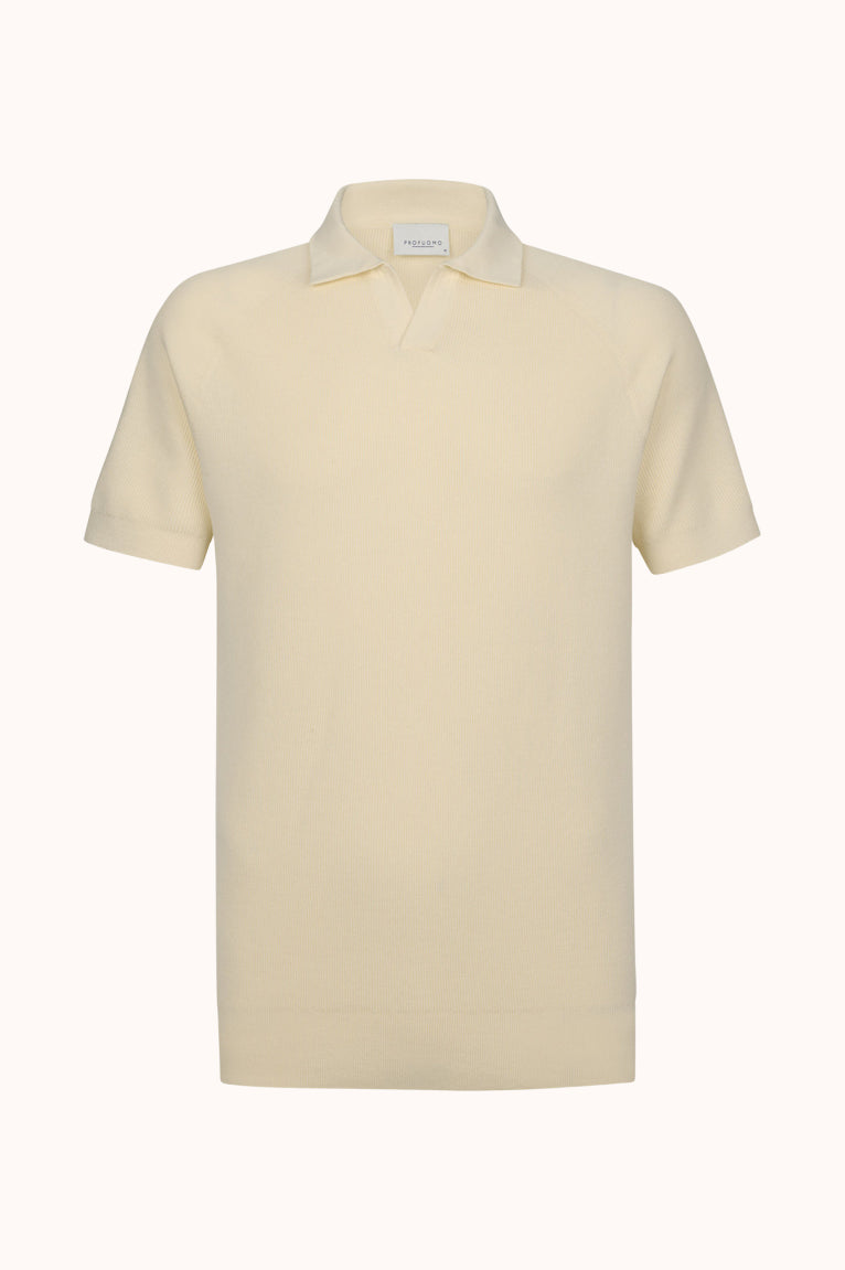Off white rib polo