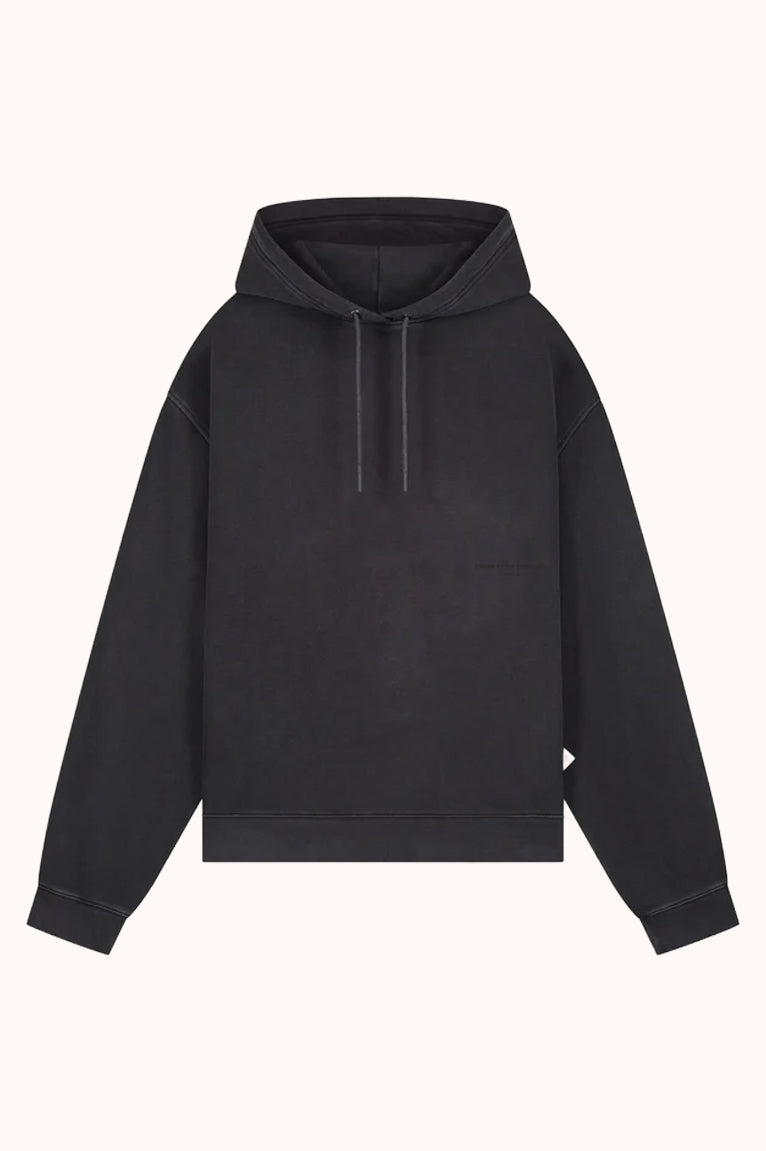 RIPPLET GARMENT DYED HOODED SWEAT