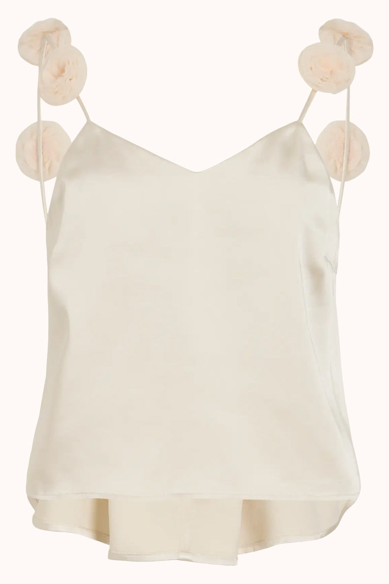 VICILLE V-NECK ROSE SINGLET TOP