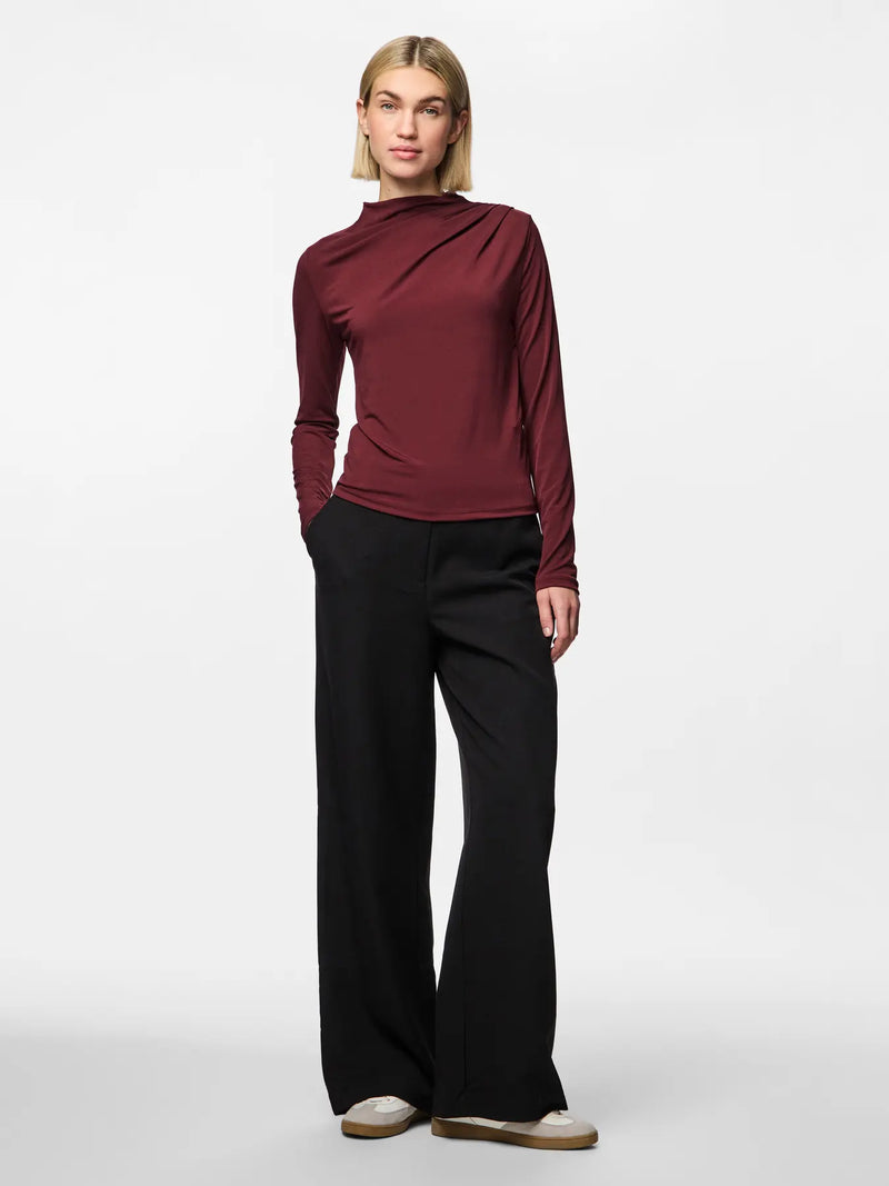 PCMADISON LS DRAPED TOP JRS NOOS