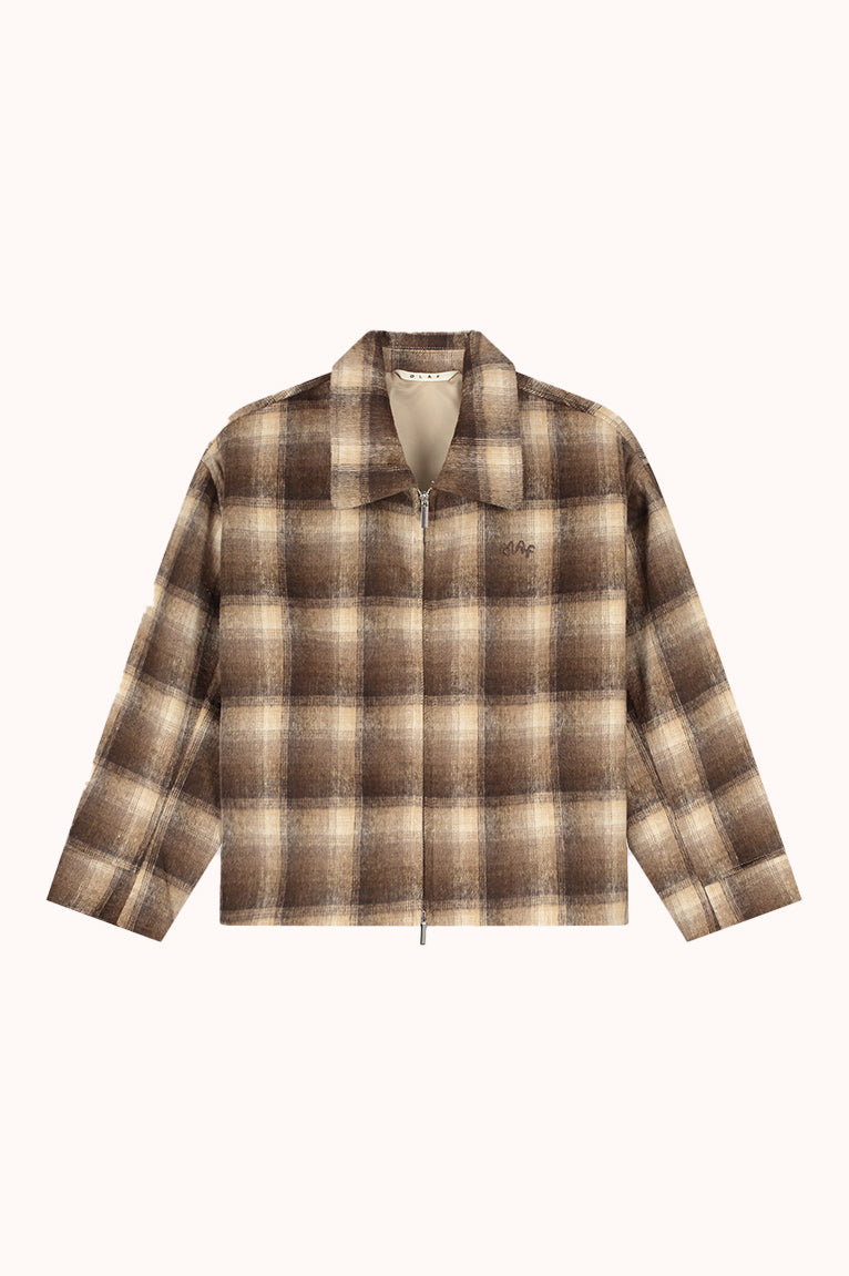 CHECKED CROPPED JACKET