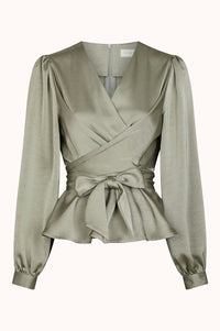 Rista sateen blouse - Groen
