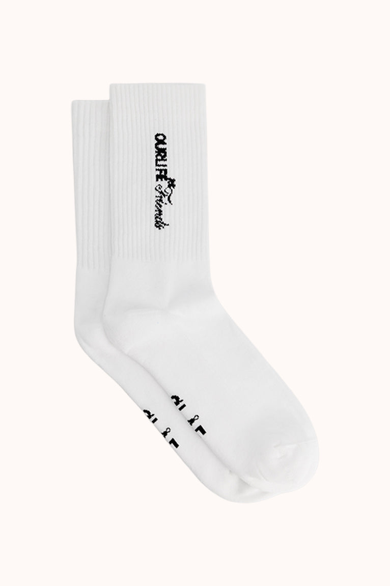 SCRIPT FRIENDS SOCK - Wit