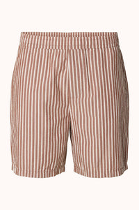 SLHREGSTUART SEERSUCKER SHORTS - CHERRY