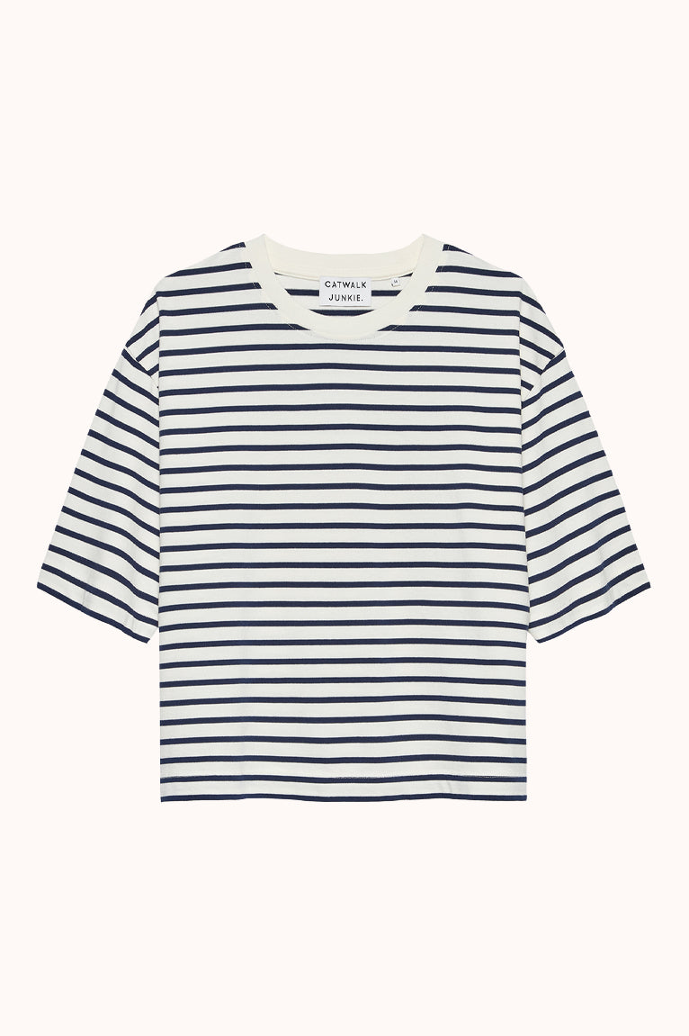 Loose Fit Striped T-shirt - Navy Blazer