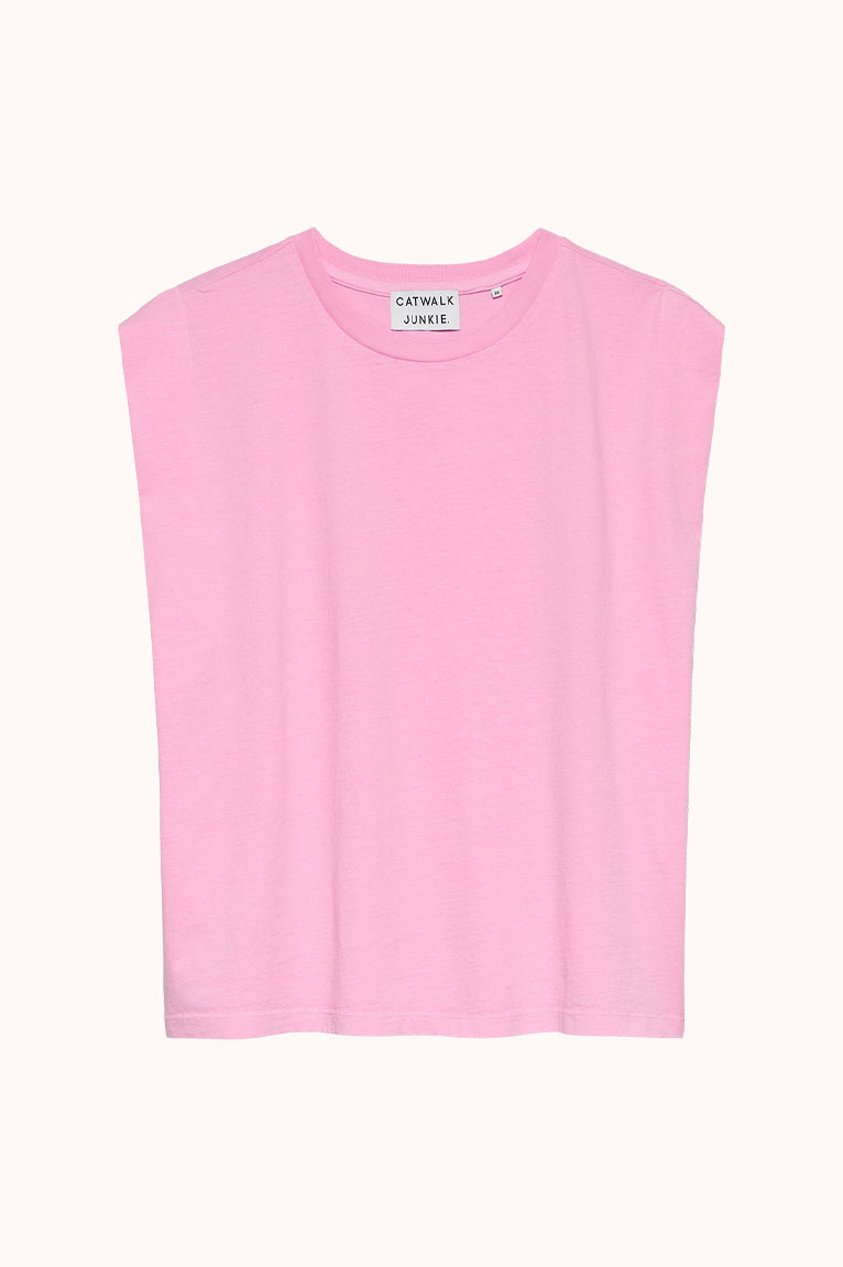 Folded shoulder singlet - Soft Pink