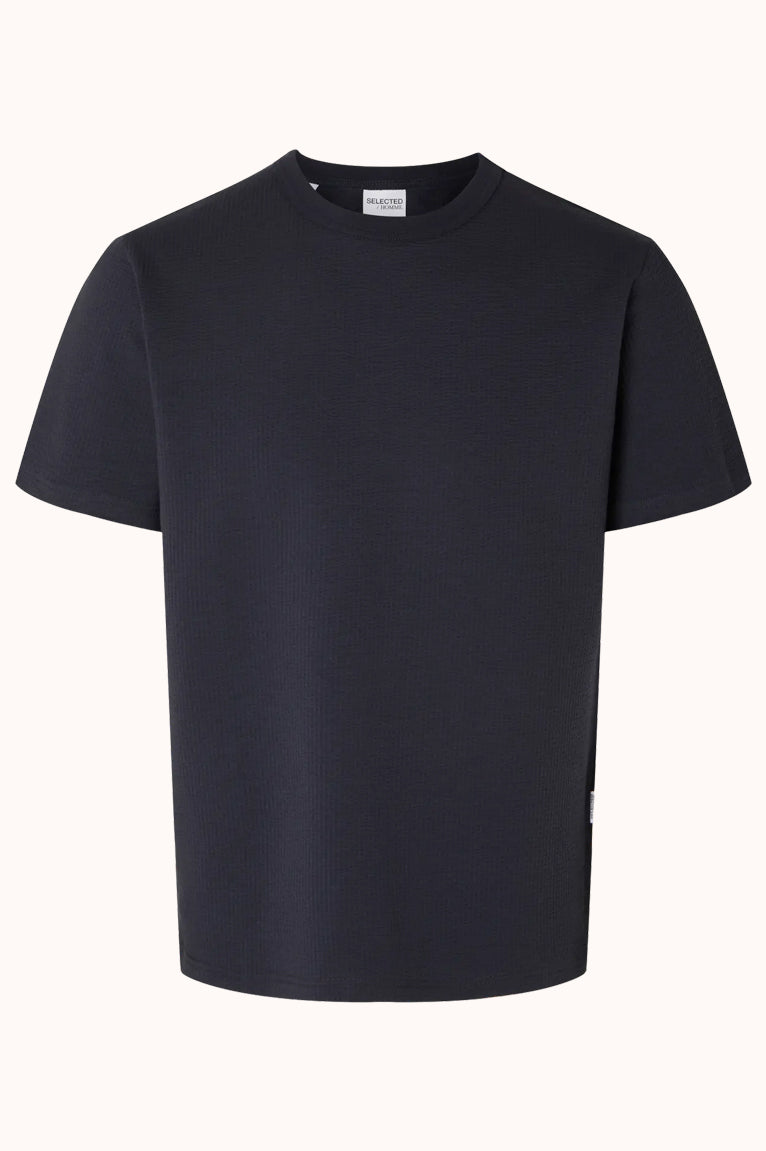 SLHSANDER SEERSUCKER SS O-NECK TEE