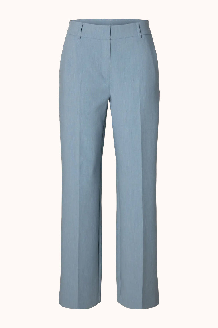 SLWRITA MW WIDE PANT - Dusty blue