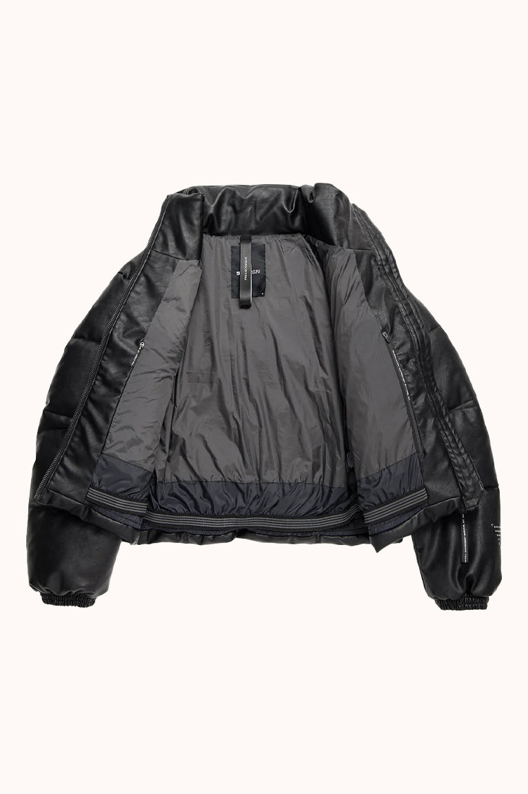 NARWARU Faux Leather Puffer - Black