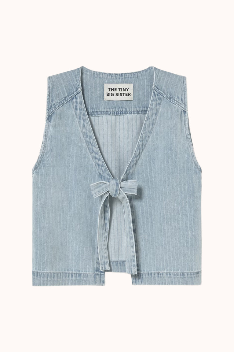 Striped Denim Vest