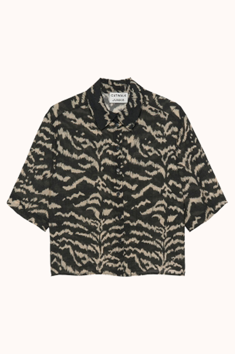 Tiger short sleeve blouse