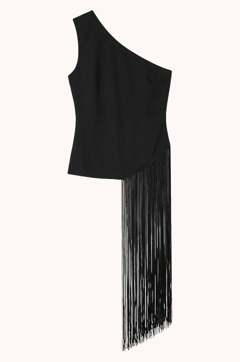 AWARIE SL ONE SHOULDER FRILL TOP