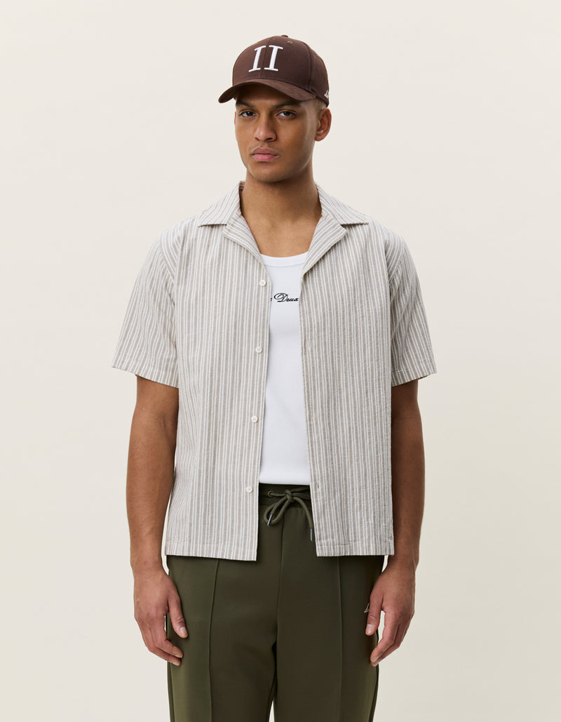 Stripe Cotton-linen Ss Shirt