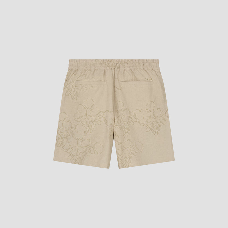 EMBROIDERED FLOWER SHORTS
