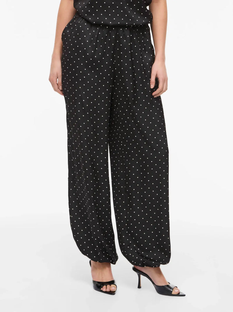 VISIA HW DOT BALLOON PANT - Zwart