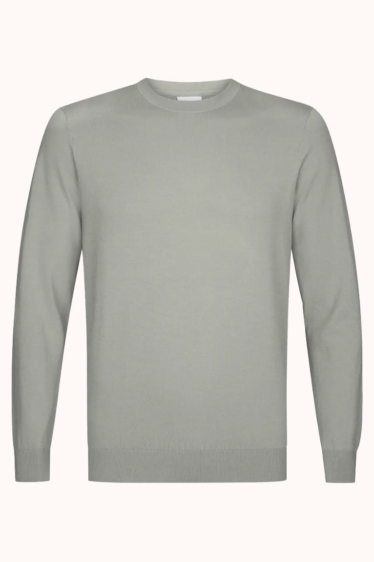 Groene luxury basic crewneck