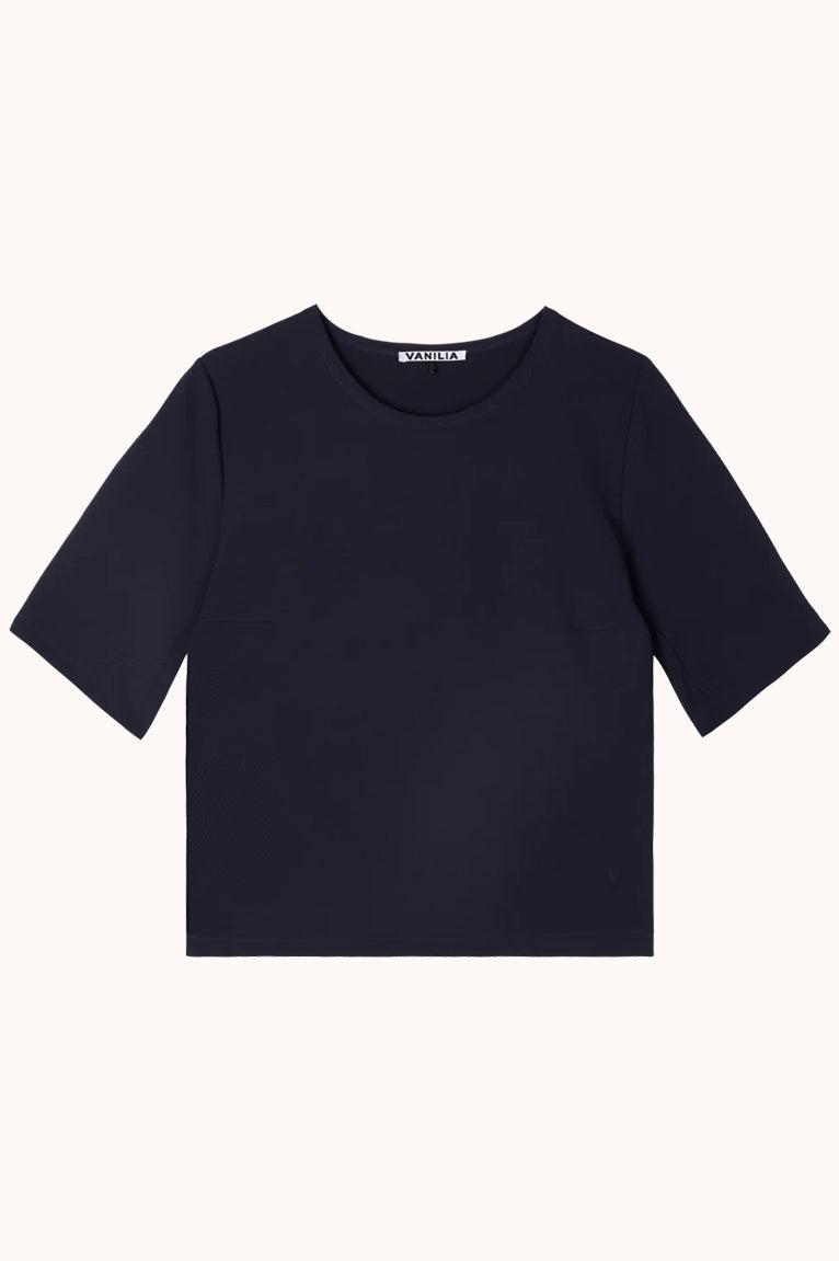 Mid sleeve twill top