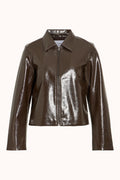 VISHINNY L/S ZIPPER JACKET - Coffee