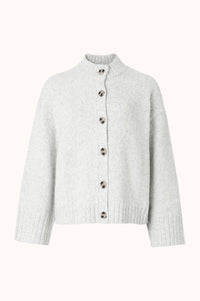 VIBIBBI L/S O-NECK KNIT - LIGHT GREY MELANGE