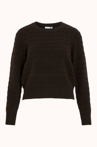 VIJAYLA RONDE HALS GEBREIDE TRUI - COFFEE