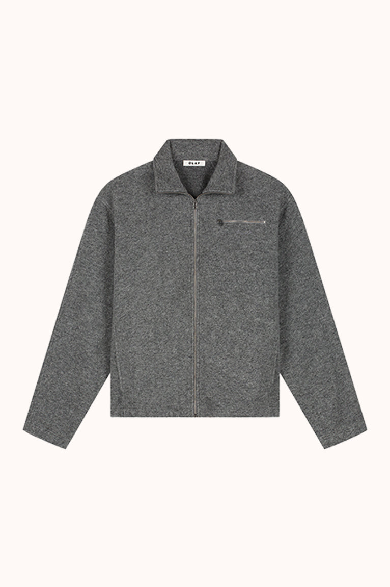 WOOL FLEECE ZIP JACK - Grijs