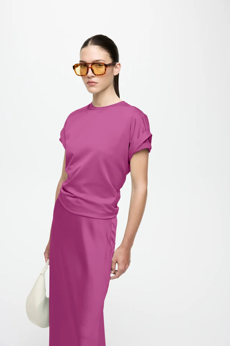VIELLETTE S/S SATIN TOP