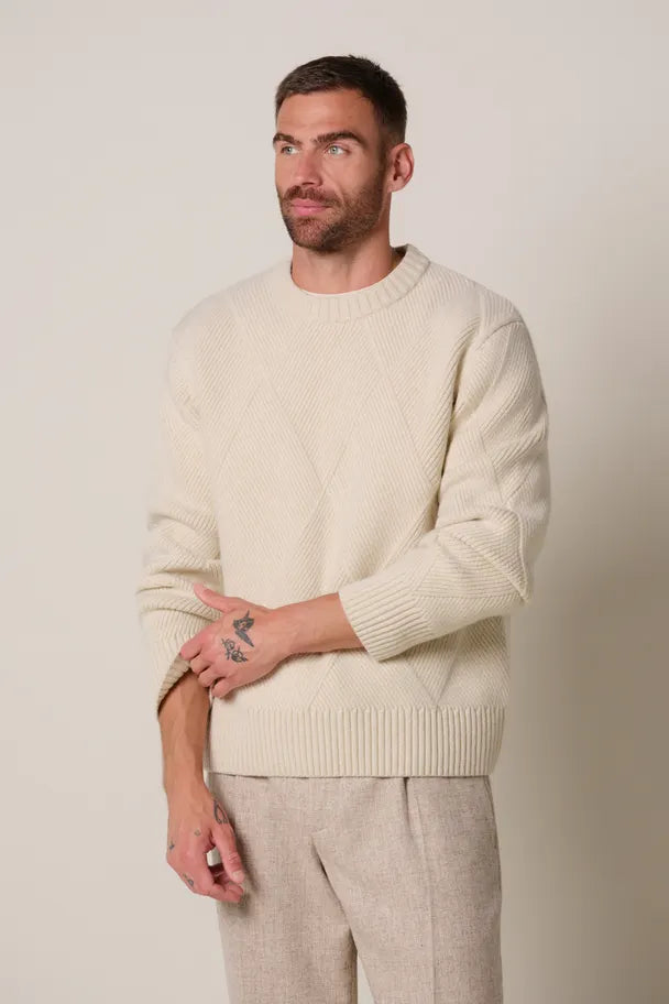 Zand soft wollen argyle crewneck