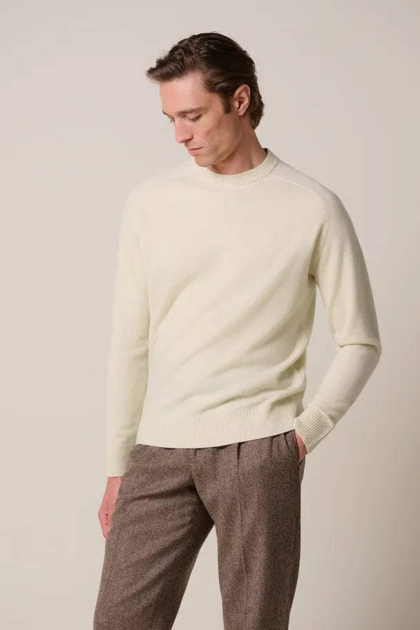 Beige soft wollen crewneck
