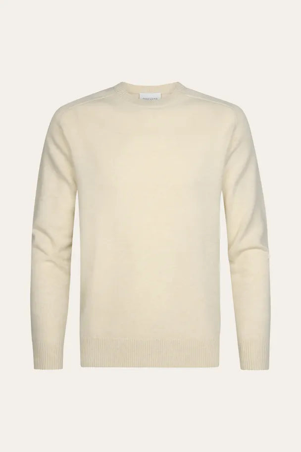 Beige soft wollen crewneck