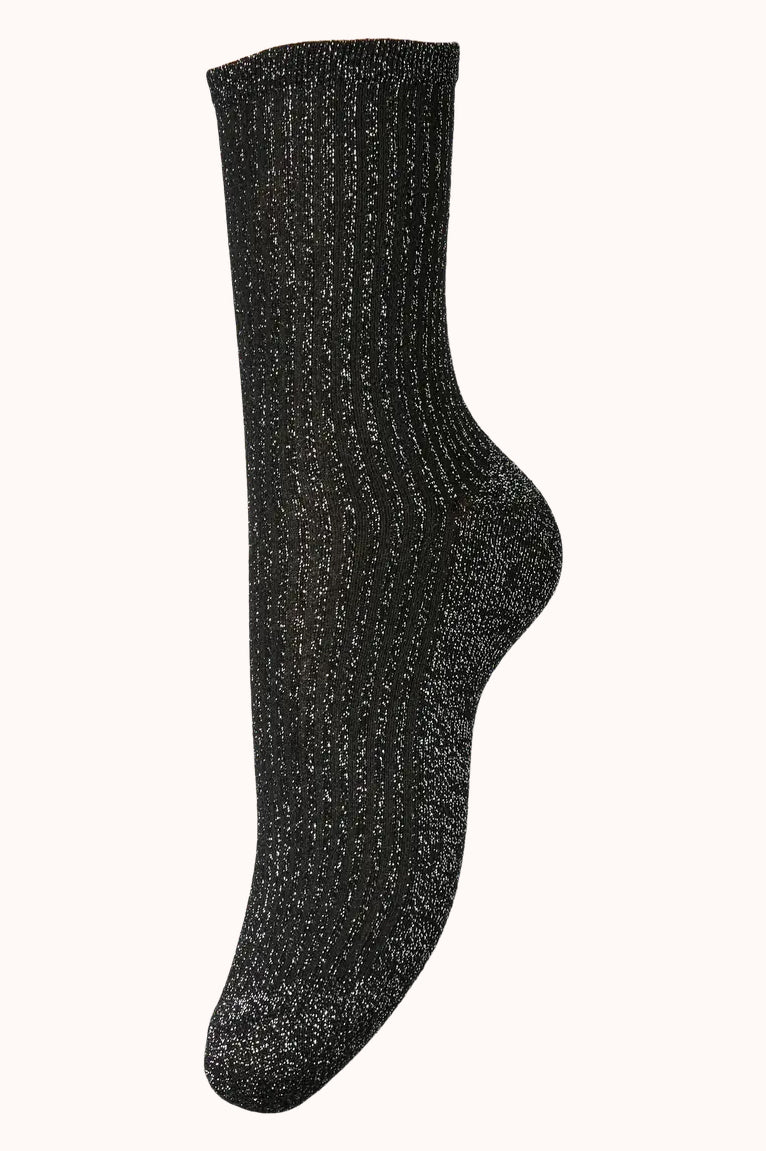 PCSEBBY GLITTER LONG STRIPE SOCK