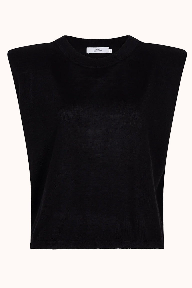 VASCO sleeveless knitted top black