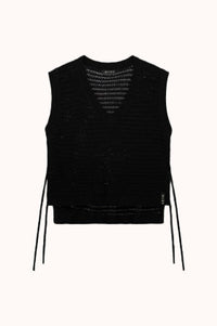 Open knit vest